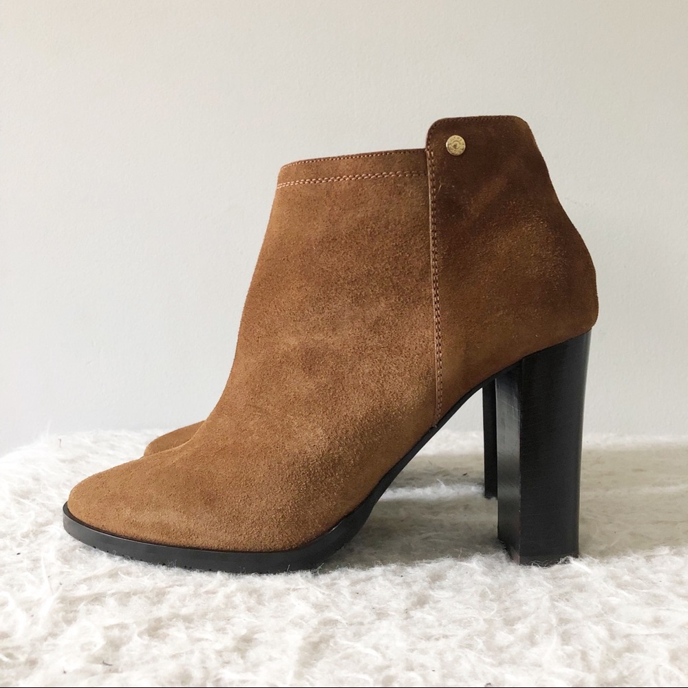Jimmy Choo Hart 95 Camel Brown Suede Heeled Ankle Boots Size EU 40